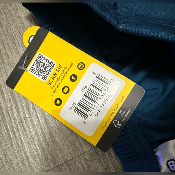 WONDERWINK blue Scrubs- size S NWT - Picture 6 of 6